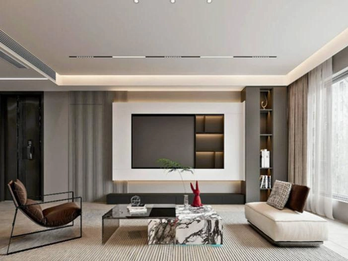 fluted panel TV wall