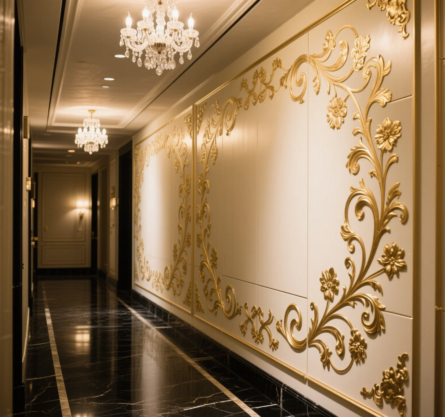 gilded pattern wall panel