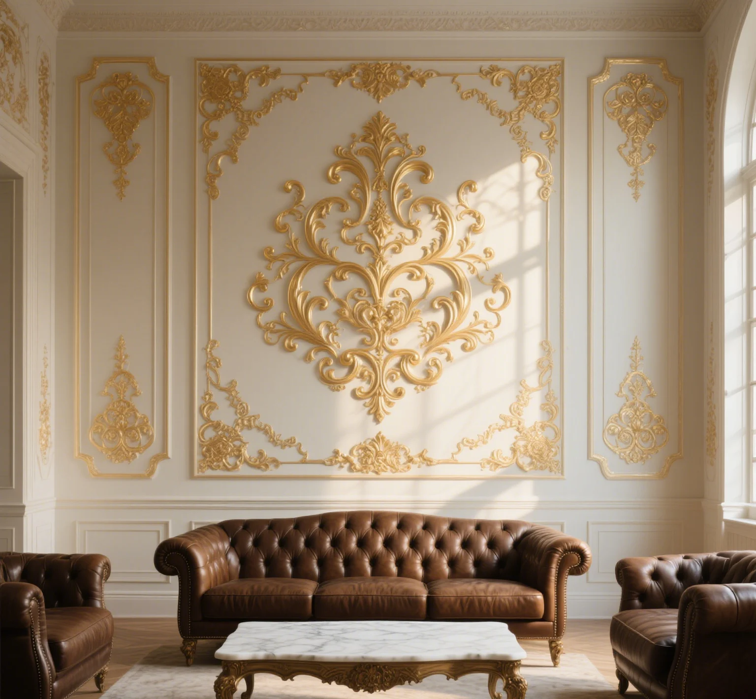 gilded pattern wall panel