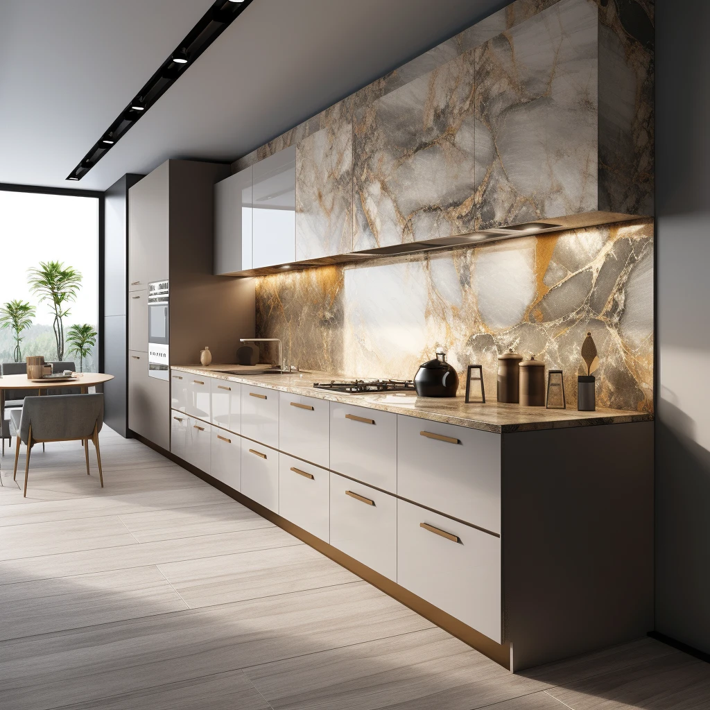 Marble SPC Wall Panel for Kitchen Backsplash