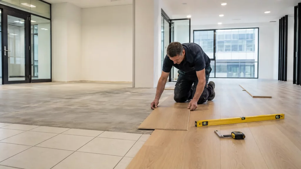 Installing SPC Flooring Over Existing Tile or Concrete in Commercial Renovations