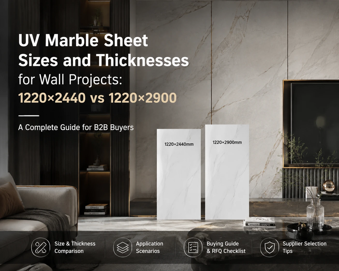 UV Marble Sheet Sizes and Thicknesses for Wall Projects A Buyer’s Guide to 1220×2440mm and 1220×2900mm Panels